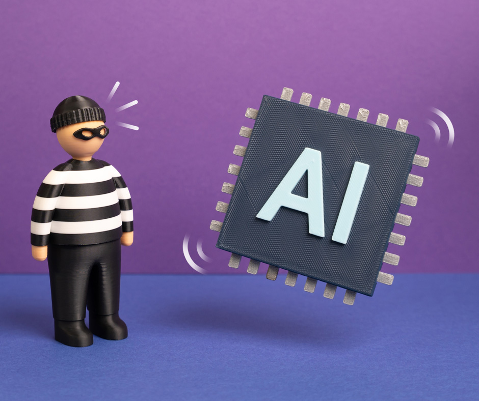 AI scam fraud illustration concept